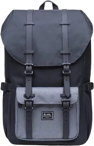 KAUKKO Laptop Outdoor Backpack Traveling Daypack Hiking Rucksack Large Capacity Bag Fits 15.6"(5-5-Blackgrey-NEW)
