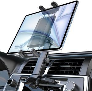 Kolasels Car Tablet Holder CD Slot, [Height Adjustable Arm] Car CD Player Tablet Mount, Universal Car CD Clamp for iPad Pro Air Mini, Galaxy Tabs/Z Fold/Z Flip, iPhone, More 4-12.9" Device
