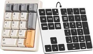 Kisnt 34 Keys Wired USB-C Number Pad and 17 Keys Mechanical Number Pad