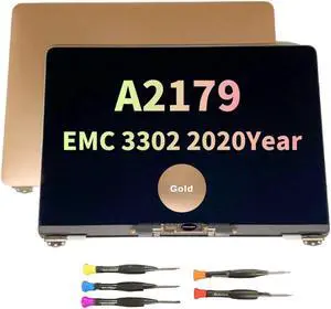 LCD Screen Replacement for MacBook Air A2179 13.3" EMC 3302 2020 LCD Retina Display Assembly (Gold)