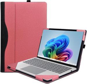 New Laptop Case Cover for [2024] 13.8'' Microsoft Surface Laptop 7,2-in-1 PU Leather Notebook PC Protection Sleeve (Pink, 13.8 inch)