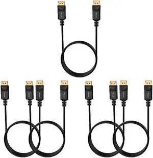 Moread 4K DisplayPort to DisplayPort Cable, 6 Feet, 5 Pack, Gold-Plated High Speed Display Port DP Cable 1.2 (4K@60Hz, 2K@144Hz) for Computer, Desktop, Laptop, PC, Monitor, Projector & More