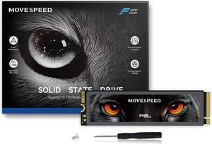 MOVE SPEED HB7450 2TB SSD for PS5 with Heatsink, PCIe 4.0 NVMe M.2 Internal Solid State Drive - Up to 7450MB/s, 3D NAND Storage Expansion Compatible with PS5, Desktops and Laptops