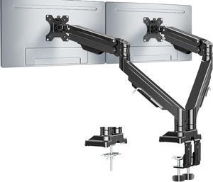 MOUNT PRO Dual Monitor Stand for Two Screens up to 43 Inch, Heavy Duty Ultrawide Double Monitor Arm Holds up to 33lbs Each, Premium Adjustable Computer Monitor Mount for 2 Monitors, VESA Desk Mount