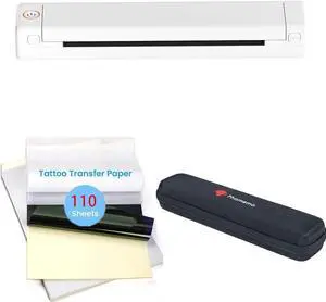 Phomemo M08F Wireless Tattoo Stencil Printer with Storage Case & 110 PCS Tattoo Stencil Paper, Compatible with Phone, Tablet & PC, Gift for Tattoo Artists, Tattoo Beginners & Tattoo Studio