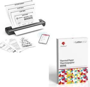Phomemo Q302 Bluetooth Printers for Home Use with 200Pcs Thermal Paper 8.5 x 11, Upgraded Inkless Thermal Printer Support US Letter/A4/A5/B5, Wireless Wifi Printer for Business Office