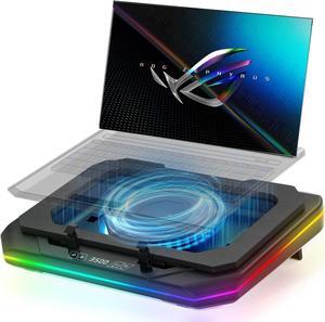Cooling Pad for Asus ROG Zephyrus G16 G14 G15 M16 M15 S S17 Zephyrus Duo 16 15 ROG Flow X16 Gaming Laptop,with Powerful Turbo Cooling Fan Can Fast Cooling CPU+GPU 40degC, 6 RGB Light Mode,Touch Contro