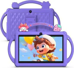 PUTECCH Kids Tablet 7 inch Android 13 Tablet for Kids 32GB ROM 4GB RAM 1TB Expanded, Quad-Core Toddler Tablet with Shockproof Case, Bluetooth, WiFi, Parental Control, Dual Camera, GPS, Games (Blue)