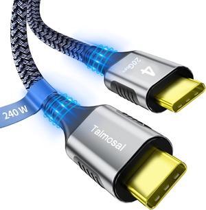 Talmosal 240W for Thunderbolt 4 Cable 15 ft, Support 5K / 4K@60Hz 20Gbps with PD Fast Charging for iPhone 16/15, Thunderbolt 3, MacBook Pro, Docking, eGPU, SSD, Surface Pro, VR Headset