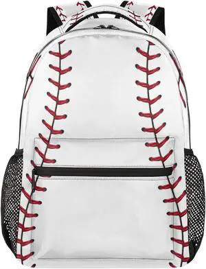 AUUXVA Baseball Stitches Laptop Backpack Kids Girls Boys Bookbag School Travel Tablet Back Pack Students Schoolbag For Elementary Junior High School College Hiking Fits 13 14 14.5 Inch