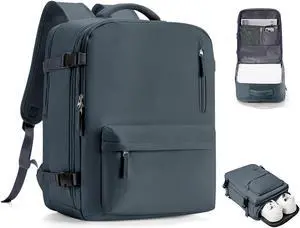 VGCUB Travel Backpack for Women Men for Spirit Airlines Personal Item Bag 18x14x8 Inches Laptop College Backpack,Waterproof Carry on Flight Approved Work Backpack Mochila de Viaje,Large Grey blue