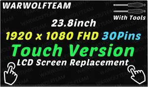 WARWOLFTEAM Screen Replacement for Lenovo ideacentre A540-24ICB All in One F0EL F0EL008TCF 23.8in 1920 x 1080 FHD 60Hz 30Pins LCD LED Touch Screen Display Panel SBB0T12760(in-Cell Touch)