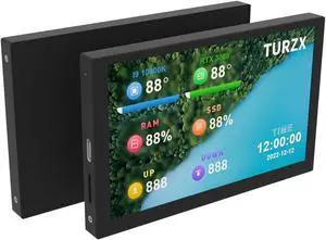 Yoqanr 5" Sensor Panel PC Temperature Display,Computer Temp Monitor, PC Accessories,Type-C+PH Interface,Mini Computer Secondary Screen Monitoring CPU,RAM,GPU,SSD Performance and So On(Black)