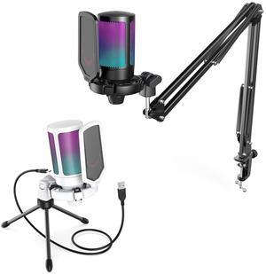 FIFINE Gaming Streaming Microphone Bundle, USB Condenser Mic for PC with RGB Lighting, Gain Knob, Pop Filter, Stands, Tap-to-Mute, for Recording, Podcasting, YouTube, TikTok, Discord, Video (A6T+A6VW) FIFINE Gaming Streaming Microphone Bundle, USB Condenser Mic for PC with RGB Lighting, Gain Knob, Pop Filter, Stands, Tap-to-Mute, for Recording, Podcasting, YouTube, TikTok, Discord, Video (A6T+A6VW)