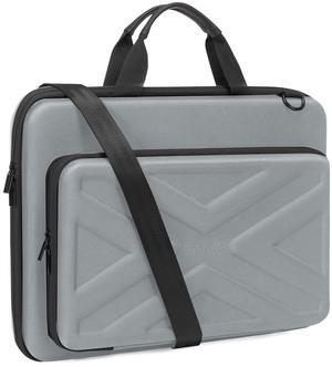 MOSISO Hard Shell Laptop Case for Men Women,15-15.6 inch Computer Bag Compatible with MacBook, HP, Dell, Lenovo, Asus, Notebook,16 inch Laptop Bag with Front Pocket & Shoulder Strap, Gray