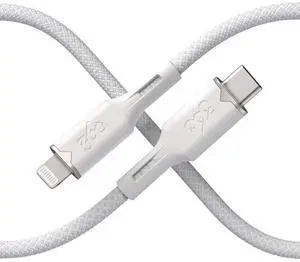 360 Electrical Fluid USB-C to Lightning Charger Cable, Mfi Certified Charger for Apple iPhone 14 13 12 11 X, iPad, 5 Foot, Powder