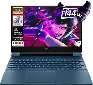 HP - Victus 15.6" Full HD 144Hz Gaming Laptop - Intel Core i5-12450H - NVIDIA GeForce RTX 3050 -Backlit KB-Webcam, Wi-Fi 6, Win11 HomeW/Cloth (32GB RAM | 1TB PCIe SSD+Cloth)