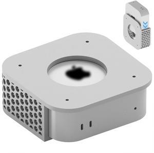 Geekria Desktop Computer Under Desk Mount, Compatible with Apple 2024 Mac Mini M4/ 2024 Mac Mini M4 Pro, 3D Printed Monitor Mount - Wall Mount- Under Desk Stand- VESA Stand- Accessories (Silver)