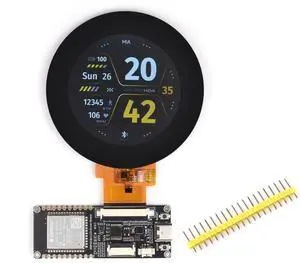 Waveshare ESP32-S3 RGB LCD Driver Board, Equipped with 32-Bit 240MHz LX7 Dual-Core Processor, 8MB PSRAM and Flash, WiFi & Bluetooth Support, Comes with a 2.1inch RGB Round Touch Display