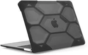 IBENZER Hexpact Compatible with New MacBook Air 13 Inch Case 2022 2021 2020 M1 A2337 A2179 A1932, Heavy Duty Protective Case for Apple Mac Air 13 Retina with Touch ID, Black, HAT13-BK