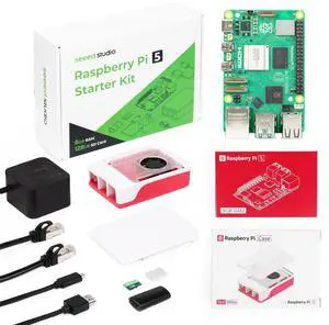 Seeed Studio Raspberry Pi 5 Starter Kit - 8GB RAM128GB Micro SD Card pre-Loaded with 64-bit Raspberry Pi OS