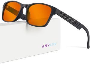 ANYLUV Gaming Glasses for Men Lightweight Anti Blue Light Blocking Glasses Eyes Protection with Carbon Fiber Decoration