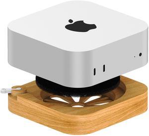 AODUKE Wooden Mac Mini M4 Dust Stand, mac Mini 2024 dust Dock Holder Isolate cat Hair, Built-in Filter Sponge, Does not Affect Heat Dissipation with Mac Mini External Power switch-AJM4-F