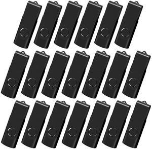 AreTop 2GB 20 Pack USB Flash Drive, Bulk USB 2.0 Thumb Drive Swivel Memory Stick Jump Drive Pen Drive for Storage and Backup (20 Pack 2GB, Black)
