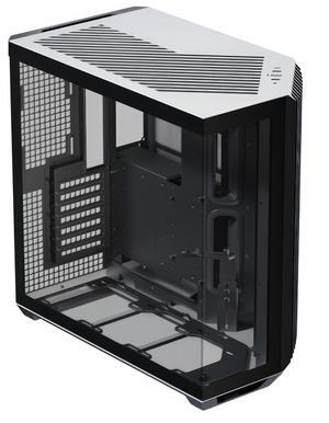 APNX V1 Dual-Chamber ATX Mid-Tower Airflow PC Case, Panoramic Glass Panels, 10 Fan Slots, 360mm Radiator Support, Angular Intake 16cmx2 Fan Bracket, GPU Mount, Cable Management, Type-C, Black/White