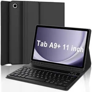 Keyboard Case for Samsung Galaxy Tab A9 Plus 5G 11 inch 2023 (SM-X210/X216/X218), Magnetic Detachable Wireless Keyboard Bluetooth, Smart Folio Cover with S Pen Holder for Galaxy Tab A9+ 11Black