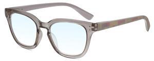 Calabria R860 Blue Light Reading Glasses +3.50 Grey Crystal Pink Womens Trendy Eyeglass Work Gaming Computer Readers w/Case