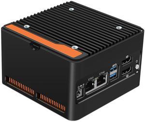 4-Bay NAS Pocket PC Dual 2.5GbE i226-v LAN Ports, 12th Gen. N100 with DDR5 MAX 48GB, 4 M.2 NVMe 2280, Dual 4K Display, 2 USB3.2 10Gbps for Micro Firewall Router/NAS Mini Computer (Barebone)