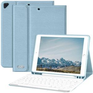 for iPad 9th Gen 2021 Case with Keyboard 10.2 inch, for iPad 8th Gen 2020/7th Gen 2019/Air 3/Pro 10.5 Keyboard Case, Detachable Wireless Bluetooth Keyboard with Pencil Holder for iPad 2021 9th