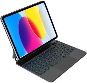 Emoonland Keyboard Case for iPad 10th Generation - Magic Keyboard, Magnetic Stand, Multi-Touch Trackpad, 7 Colors Backlit, Compatible with iPad 10.9 inch 10th Generation Floating Keyboard
