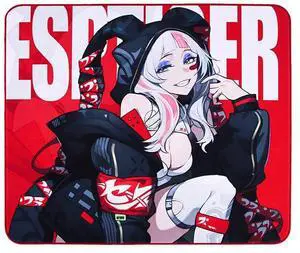EspTiger Pioneer Series Tang Dao Gaming Mouse Pad - Large 480 x 400 x 4mm, Anime-Style RED, Polyurethane Non-Slip Base, Superior Control Cloth Surface for FPS Precision