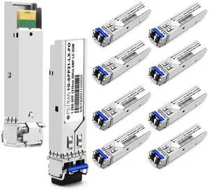 OPSTRAN 1000BASE-LX/LH SFP Optical Transceiver Module Compatible with Fortinet FN-TRAN-LX FG-TRAN-LX FR-TRAN-LX 1G SFP 1310nm 20km DDM Duplex LC SMF 10 Pack