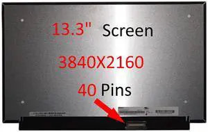 FULLCOM New LCD Replacement Screen 13.3 Inch N133DSE-GP1 4K UHD 3840x2160 Matte 40 Pin for Laptop/Display/Screen/LCD Application
