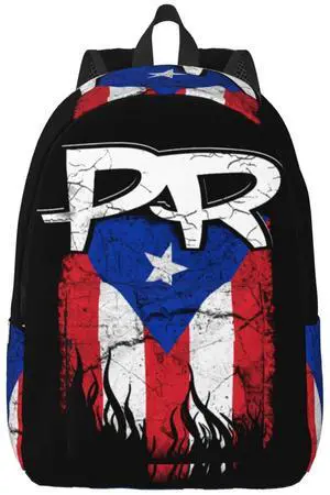 FYCFSLMY Puerto Rico Pr Flag Backpack with Adjustable Straps, Suitable for Travel Picnics Activities