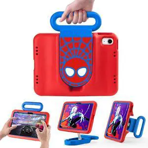 Kids Case for iPad 10th Generation Case 10.9 Inch/Air 6th Gen,Child Friendly Case with Adjustable Portrait Landscape Stand,Heavy Duty Protective Kids Boys Cover for iPad 10th Generation. (Red-Blue)