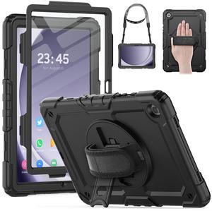 HXCASEAC Case for Samsung Galaxy Tab A9+/ A9 Plus Case 11 Inch, Protective with Screen Protector/Hand Strap/Pen Holder, Sturdy Shockproof Galaxy A9 Plus Tablet Case 2023 SM-X210/X216/X218 - Black
