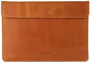 Laptop Case Leather Made for 16 inch MacBook Pro Sleeve - Carrying Cases Compatible with MacBook Pro 16" M1 M2 M3 M4 Max A2141 A2485 A2780 A2991 2022 2023 2024 2025 Genuine Vintage Leather, Cognac