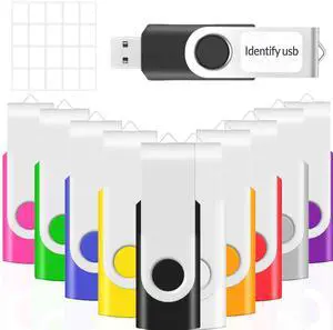 20-Pack 128MB USB Flash Drive, USB Drives 128 MB Bulk Memory Stick JBOS Swivel Thumb Drives Gig Stick USB2.0 Pen Drive for Fold Digital Date Storage, Zip Drive, Jump Drive, USB Stick, Mixed Color