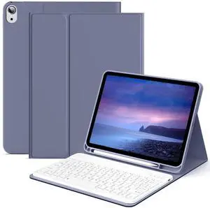 Keyboard Case for iPad (A16) 11th Generation 2025 11in and iPad 10th Gen 2022 10.9in, Detachable Wireless Bluetooth Fast Pairing Keyboard, Built-in Pencil Holder, Durable Soft TPU Folio Cover, Purple