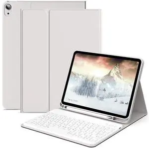 kenke for iPad 10th Generation (10.9 Inch 2022) / iPad (A16) 11th (11 inch 2025) Keyboard Case with Left Pencil Holder, Thin & Light, Stand Folio Detachable Wireless Bluetooth Keyboard Case, Gray