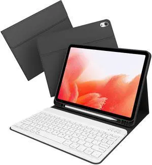 Kenke for iPad Air 11 inch 7th/6th M3/M2 (2025/2024), Air 5th/4th Generation Case with Keyboard 10.9"(2022/2020), Detachable Wireless Bluetooth Thin & Light with Left Side Pencil Holder, Black