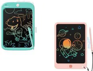 10 Inch LCD Drawing Tablet for Kids,Memo Board for Boys Girls(Blue-W+Pink