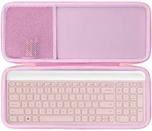 Lebakort Hard Case Compatible with Logitech MK470 Slim Keyboard and Mouse Combo (Rose Case)
