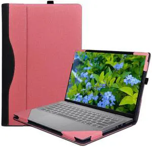 Laptop Case Cover for 14 inch Lenovo IdeaPad 5 2-in-1 14Q8X9 14AHP9 14IRH9 14IRU9 Sleeve,PU Leather Protective Bag Notebook PC Accessories (Pink)