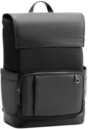 Maverick & Co. Maximus Men's Laptop Backpack - Work, Travel, Tech, Business, Nylon, Stylish College Daypack (Black)