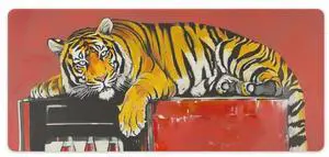 PailailaiNest Tiger Large Mouse Pad Mousepad Funny Retro Red Animal Mouse Pad Desk Pad Mat Desk Mat for Keyboard Computer Pad for Gaming Home Office Supplies 40x90cm